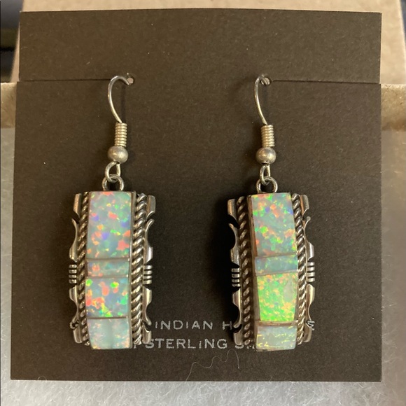 Native American Opal Earrings - New - Picture 1 of 8